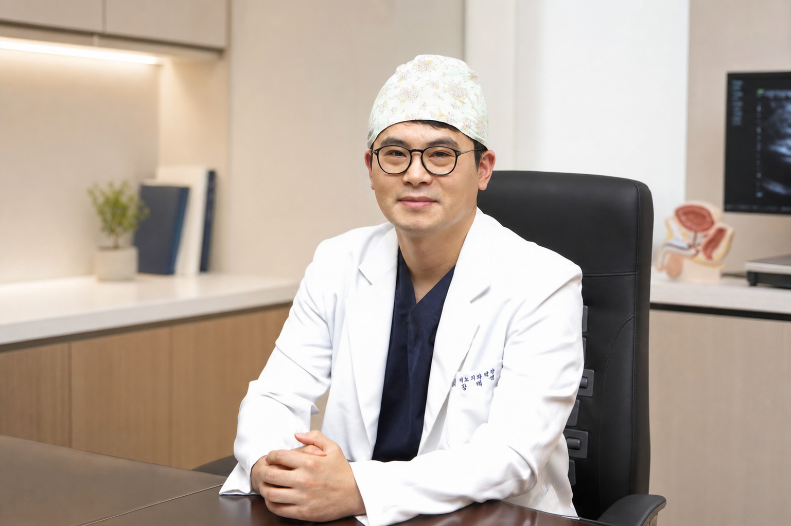 진료실에서 환자 상담을 준비하는 강태진 대표원장